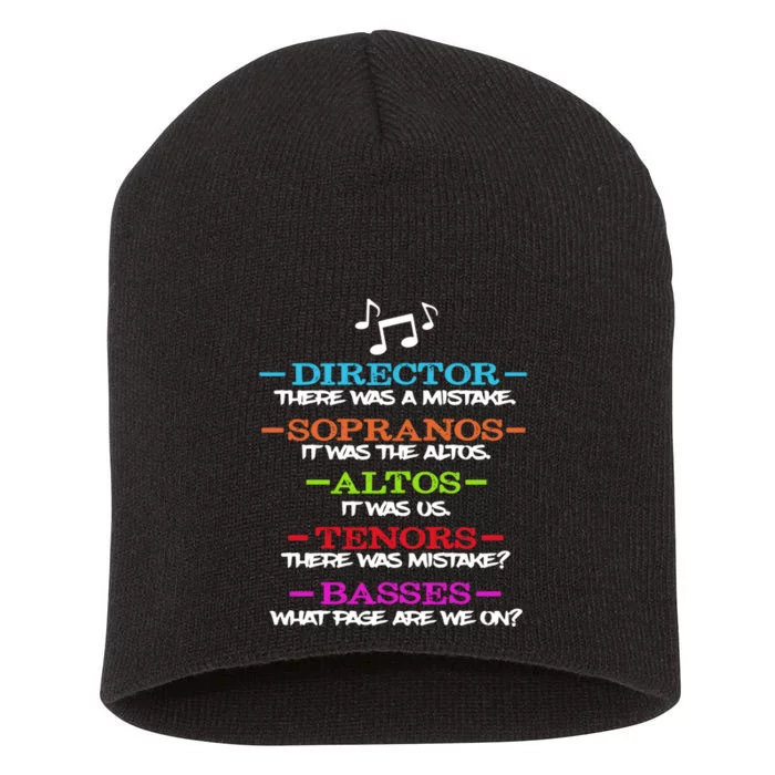 Funny Choir Director Soprano Alto Tenor Bass Show Choir Joke Short Acrylic Beanie