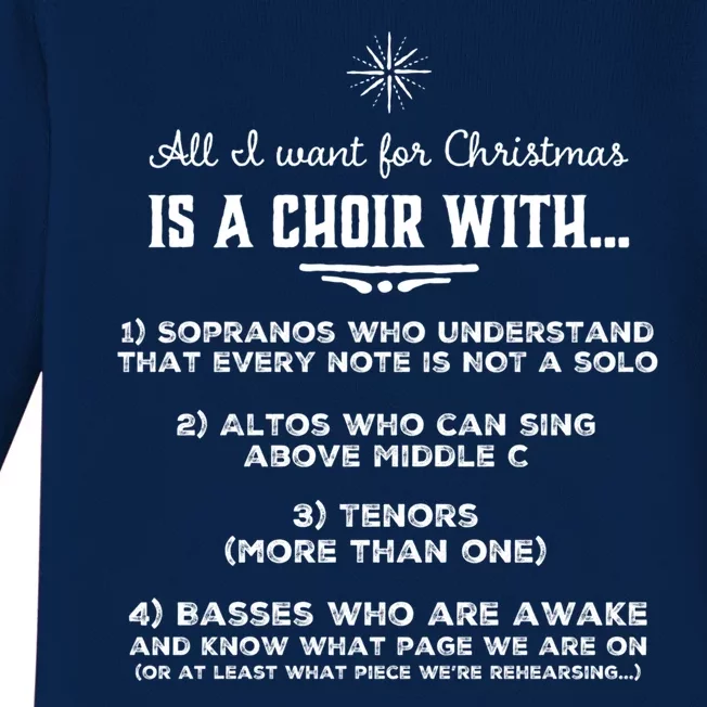 Funny Choir Director Design The Perfect Christmas Gift! Baby Long Sleeve Bodysuit