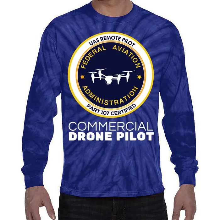 FAA Commercial Drone Pilot Tie-Dye Long Sleeve Shirt