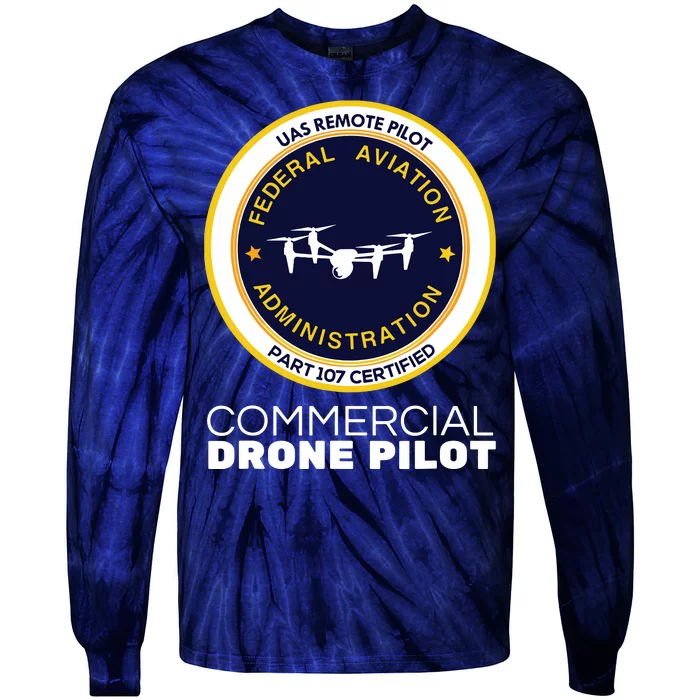 FAA Commercial Drone Pilot Tie-Dye Long Sleeve Shirt