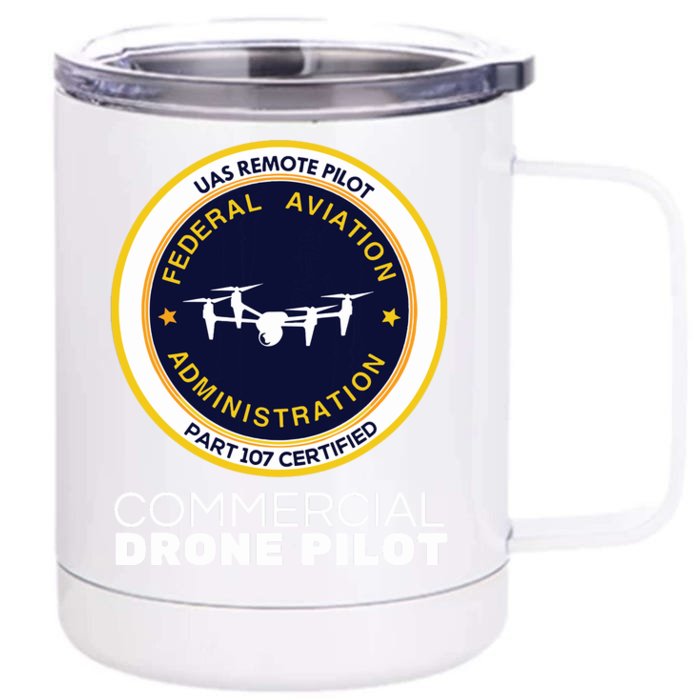 FAA Commercial Drone Pilot Front & Back 12oz Stainless Steel Tumbler Cup