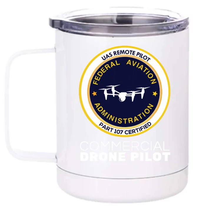 FAA Commercial Drone Pilot Front & Back 12oz Stainless Steel Tumbler Cup