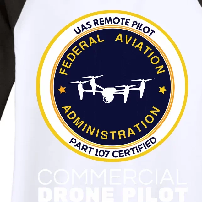 FAA Commercial Drone Pilot Women's Tri-Blend 3/4-Sleeve Raglan Shirt