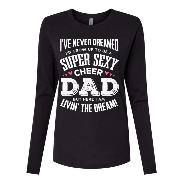 Funny Cheerleading Dad Father Cheer Dad Womens Cotton Relaxed Long Sleeve T-Shirt