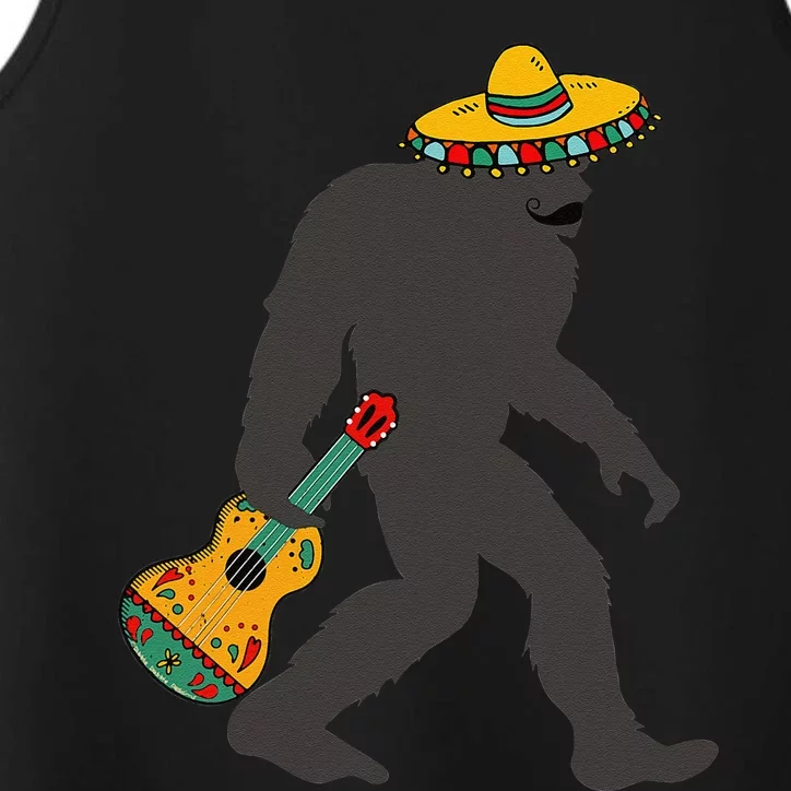 Funny Cinco De Mayo Bigfoot Mexican Guitar Cinco De Mayo Performance Tank