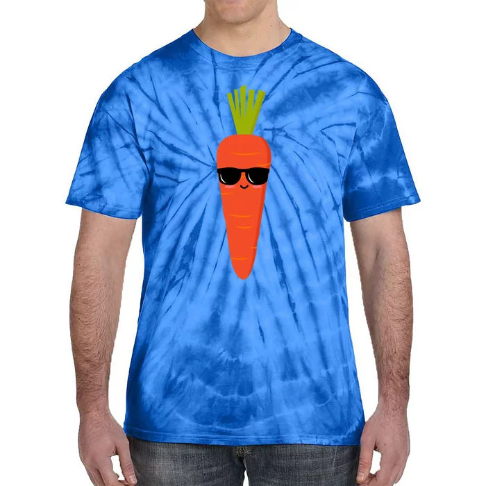 Funny Carrot Dad Sunglasses Vegetable Fathers' Day Gardener Gift Tie-Dye T-Shirt