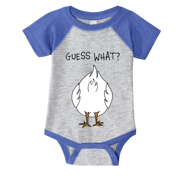 Funny Corny Dad Joke Design Guess What Chicken Butt Gift Infant Baby Jersey Bodysuit