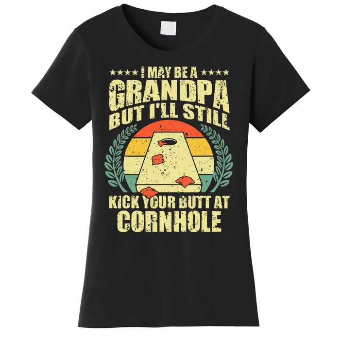 Funny Cornhole Design For Men Grandpa Sack Toss Game Lovers Women's T-Shirt