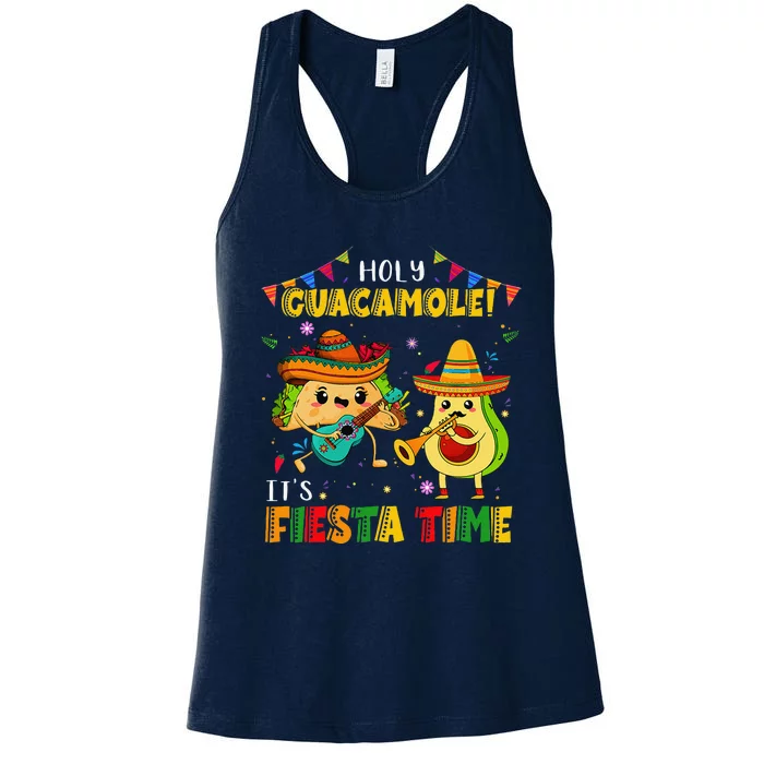 Funny Cinco De Mayo Holy Guacamole It's Fiesta Time Avocado Women's Racerback Tank