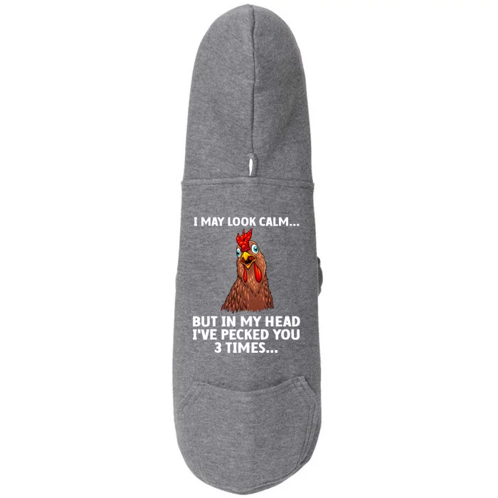 Funny Chicken Design Poultry Chicken Farmer Doggie 3-End Fleece Hoodie