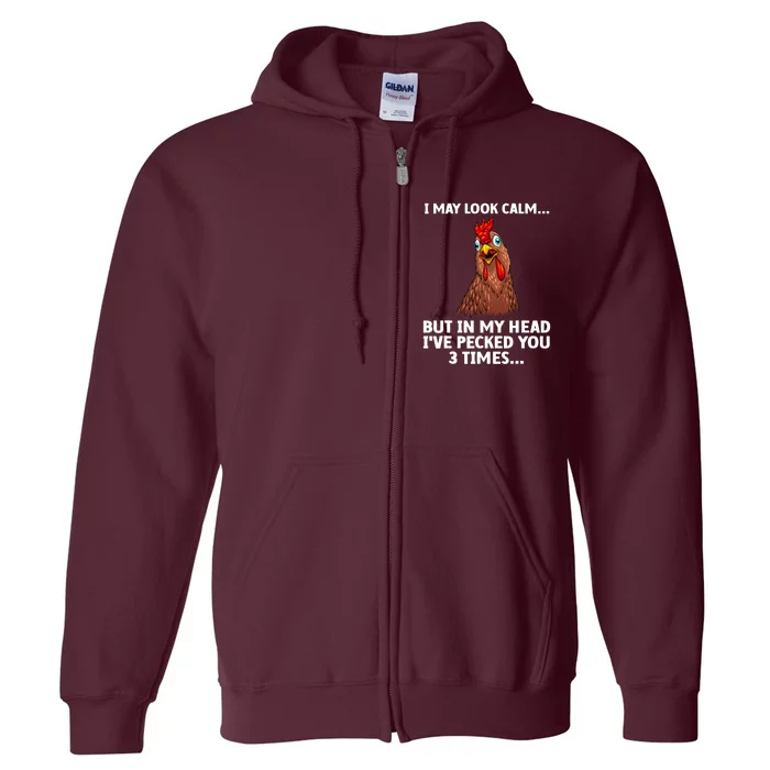 Funny Chicken Design Poultry Chicken Farmer Full Zip Hoodie