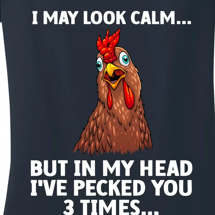 Funny Chicken Design Poultry Chicken Farmer Women's V-Neck T-Shirt