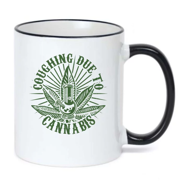 Funny Coughing Due To Cannabis Black Color Changing Mug