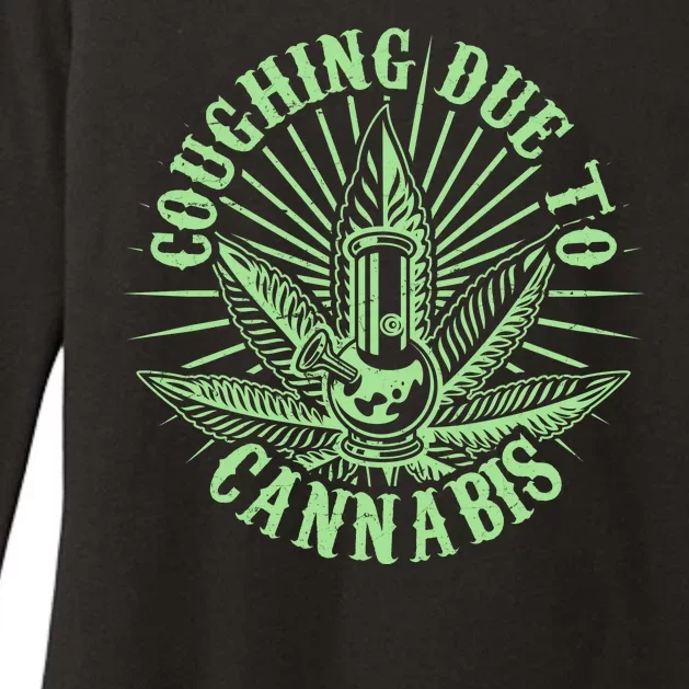 Funny Coughing Due To Cannabis Womens CVC Long Sleeve Shirt