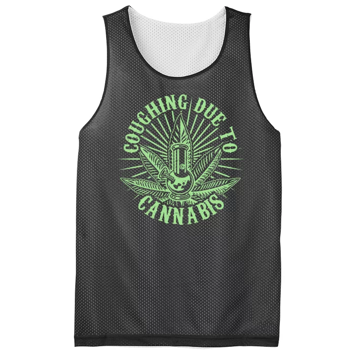 Funny Coughing Due To Cannabis Mesh Reversible Basketball Jersey Tank