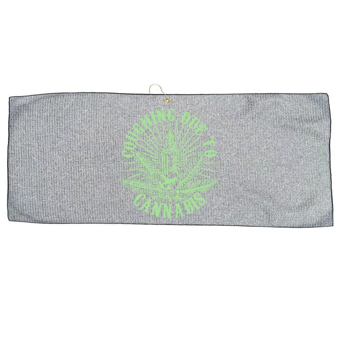 Funny Coughing Due To Cannabis Large Microfiber Waffle Golf Towel