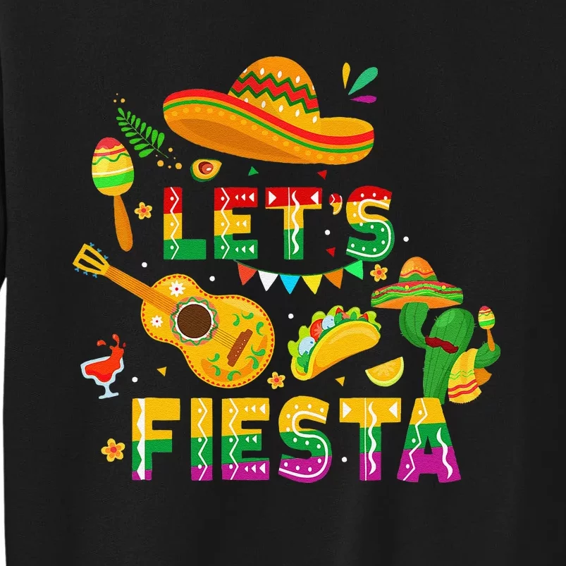 Funny Cinco De Mayo Gift Mexican Guitar Cactus LetS Fiesta Sweatshirt