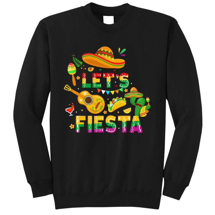 Funny Cinco De Mayo Gift Mexican Guitar Cactus LetS Fiesta Sweatshirt