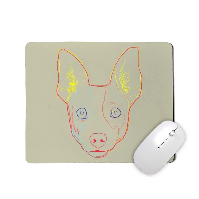 Funny Colourful Dog Rat Terrier Mousepad