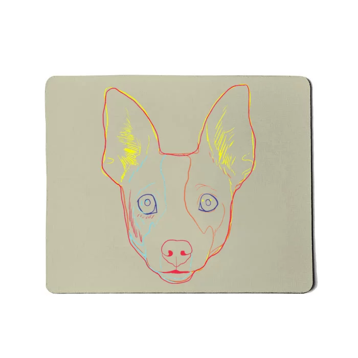 Funny Colourful Dog Rat Terrier Mousepad