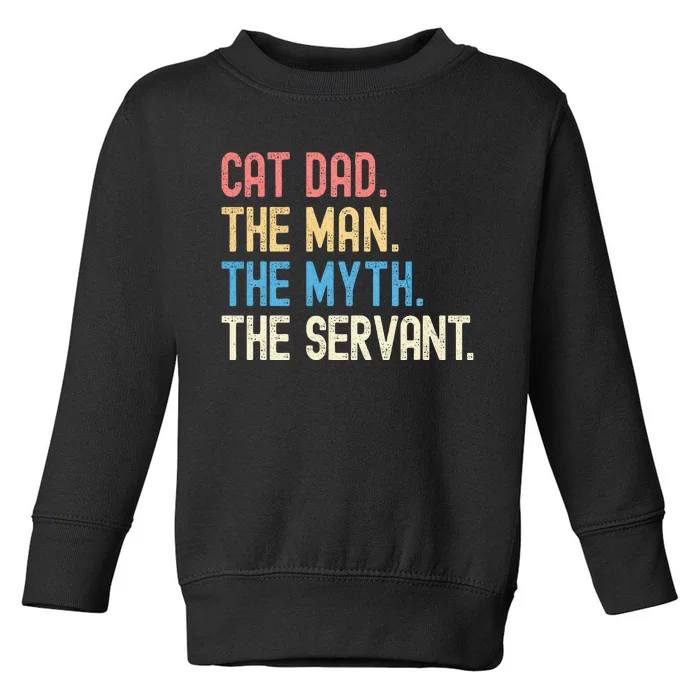 Funny Cat Dad Fathers Day Vintage Ever Cat Lover Daddy Retro Toddler Sweatshirt