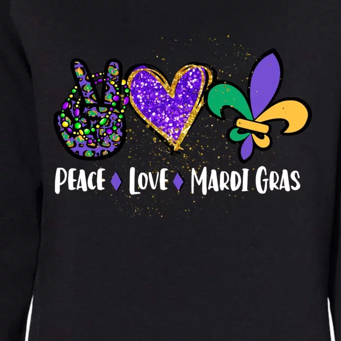 Funny Carnival Design For Hippies Peace Love Mardi Gras Gift Womens California Wash Sweatshirt