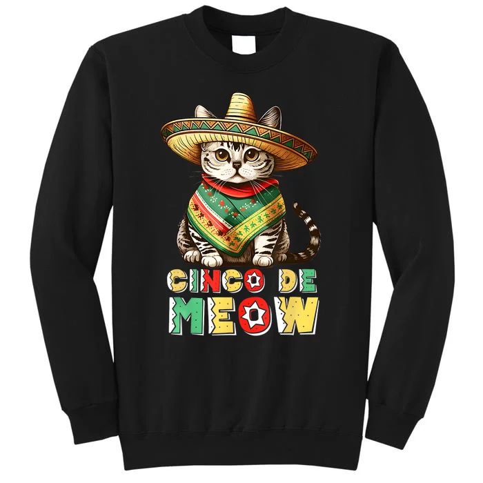 Feliz Cinco De Meow Funny Mexican Cat Fiesta 5 De Mayo Sweatshirt