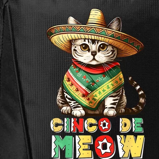 Feliz Cinco De Meow Funny Mexican Cat Fiesta 5 De Mayo City Backpack