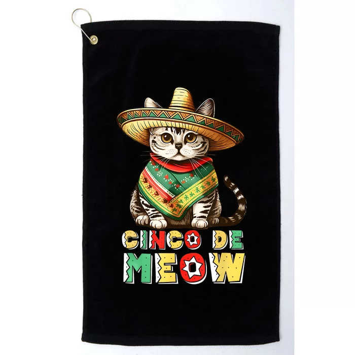 Feliz Cinco De Meow Funny Mexican Cat Fiesta 5 De Mayo Platinum Collection Golf Towel