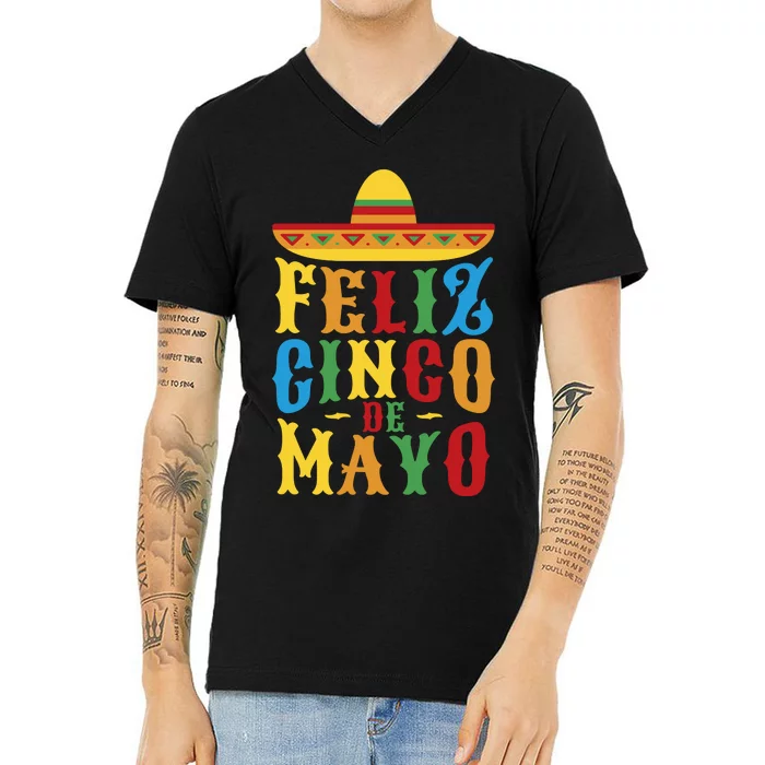 Feliz Cinco De Mayo V-Neck T-Shirt