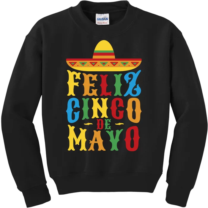 Feliz Cinco De Mayo Kids Sweatshirt