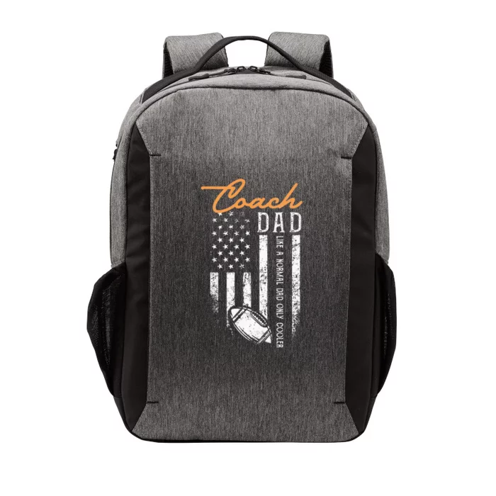 Football Coach Dad Like A Normal Dad Only Cooler USA Flag Vector Backpack