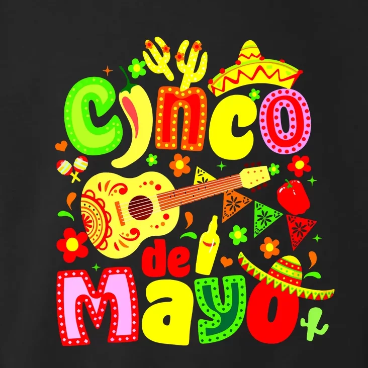 Funny Cinco De Mayo Mexican Guitar Cactus Lets Fiesta Toddler Hoodie