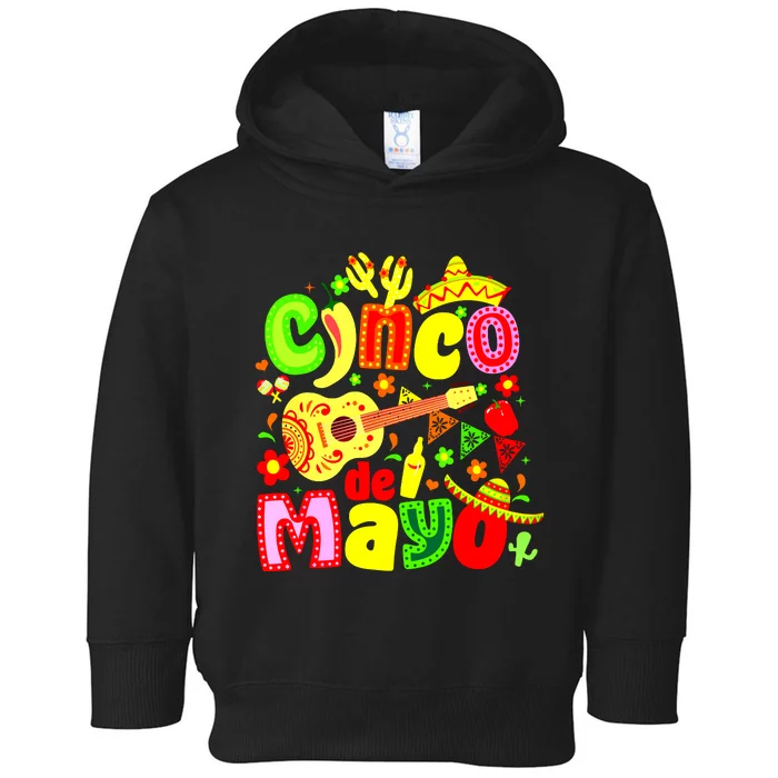 Funny Cinco De Mayo Mexican Guitar Cactus Lets Fiesta Toddler Hoodie