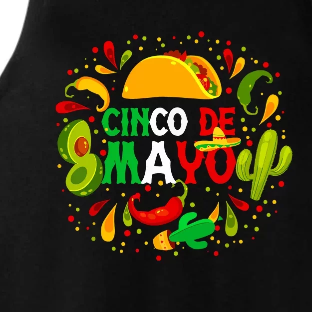 Fiesta Cinco De Mayo Party Mexican Women Ladies Tri-Blend Wicking Tank