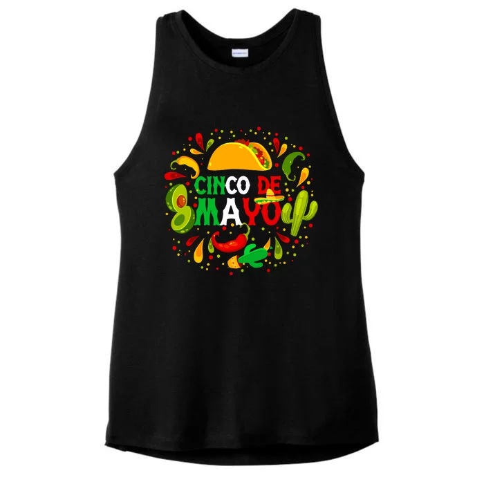 Fiesta Cinco De Mayo Party Mexican Women Ladies Tri-Blend Wicking Tank