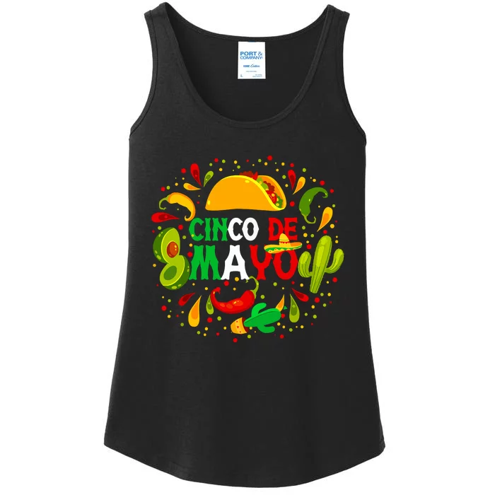 Fiesta Cinco De Mayo Party Mexican Women Ladies Essential Tank