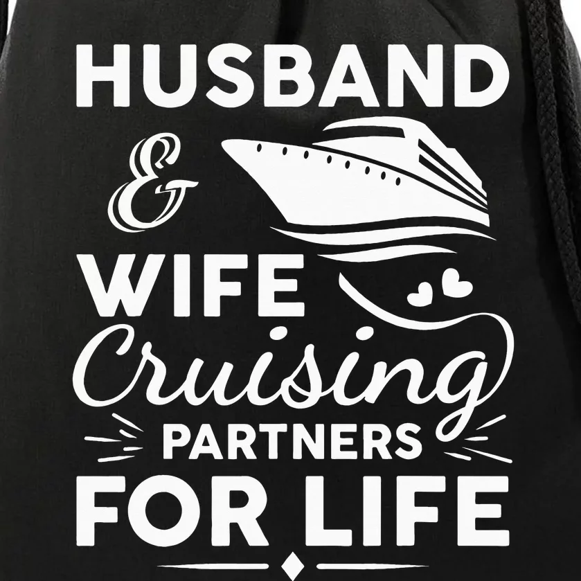 Funny Cruising Design For Husband Wife Couples Cruise Ship Drawstring Bag