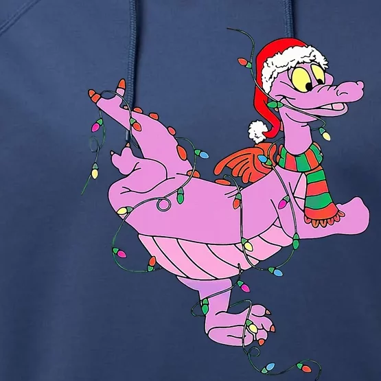 Funny Cute Dragon Figment Lights Christmas Performance Fleece Hoodie