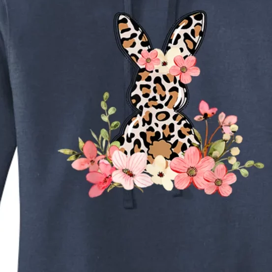 Floral Cheetah Easter Bunny Women's Pullover Hoodie