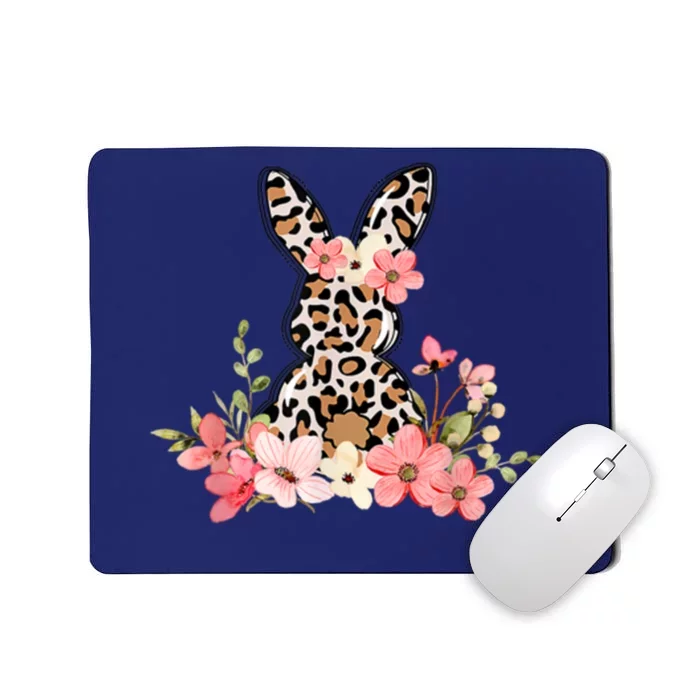 Floral Cheetah Easter Bunny Mousepad