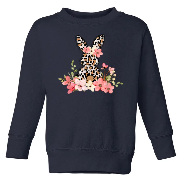 Floral Cheetah Easter Bunny Toddler Sweatshirt