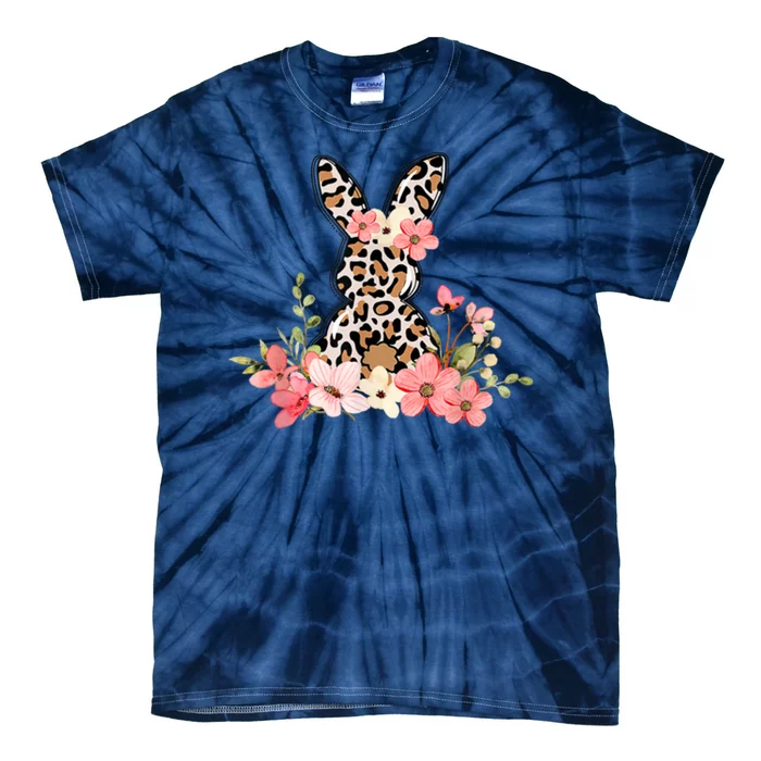 Floral Cheetah Easter Bunny Tie-Dye T-Shirt