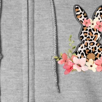 Floral Cheetah Easter Bunny Full Zip Hoodie