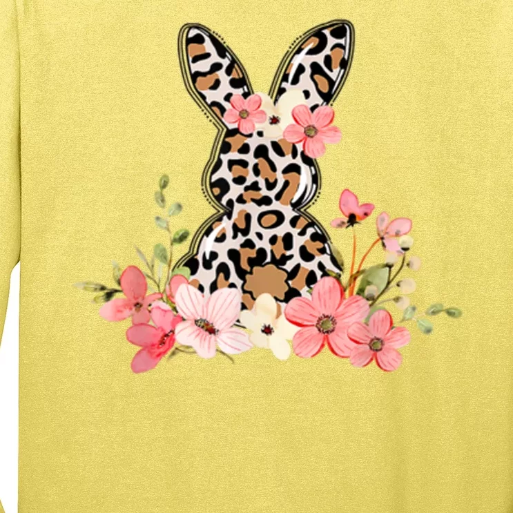 Floral Cheetah Easter Bunny Long Sleeve Shirt