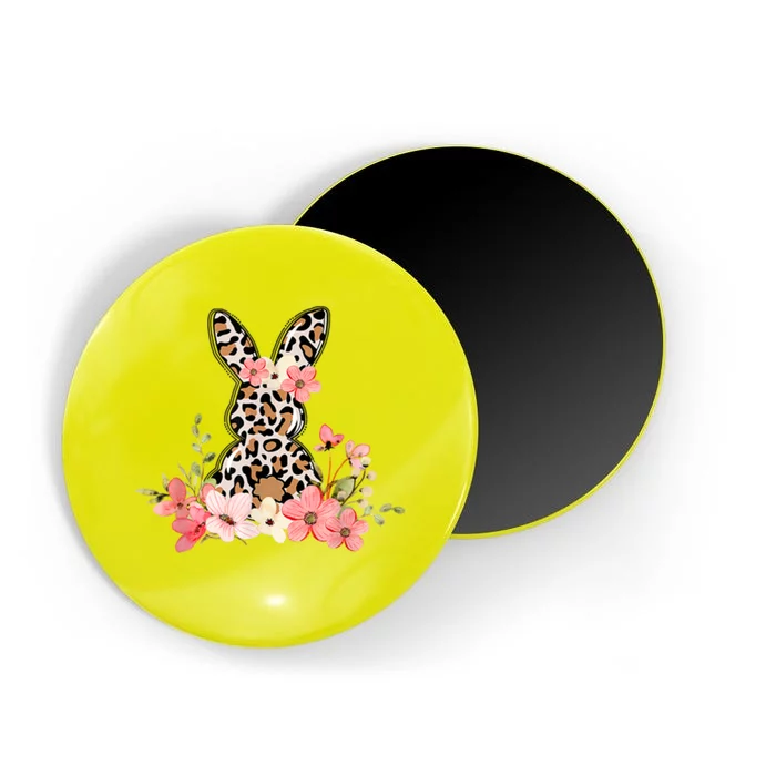 Floral Cheetah Easter Bunny Magnet