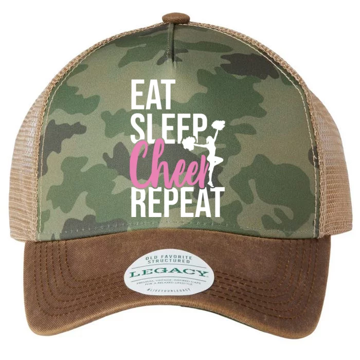 Funny Cute EAT SLEEP CHEER REPEAT Love Gift Legacy Tie Dye Trucker Hat