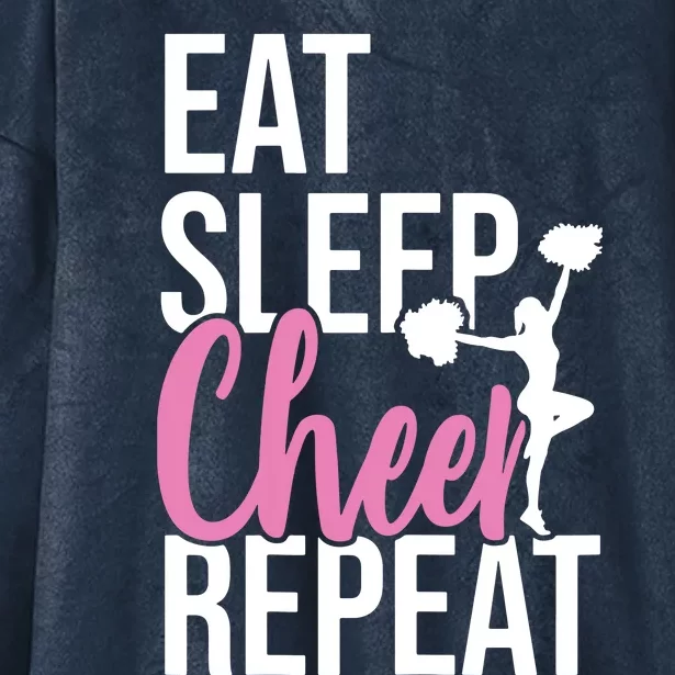 Funny Cute EAT SLEEP CHEER REPEAT Love Gift Hooded Wearable Blanket