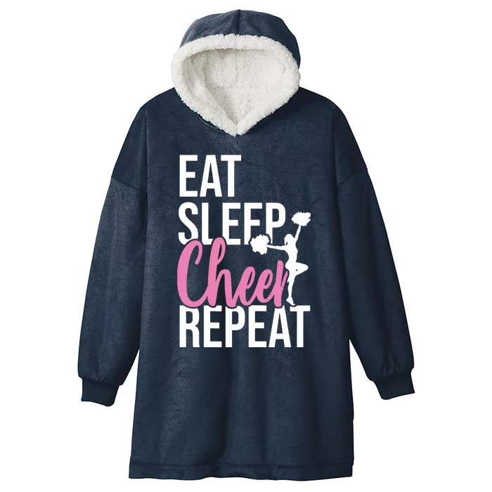 Funny Cute EAT SLEEP CHEER REPEAT Love Gift Hooded Wearable Blanket