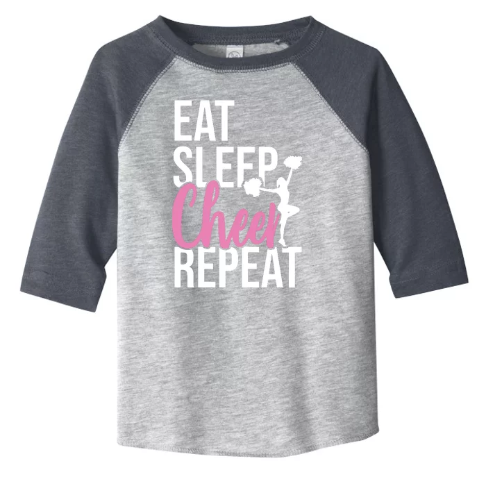 Funny Cute EAT SLEEP CHEER REPEAT Love Gift Toddler Fine Jersey T-Shirt